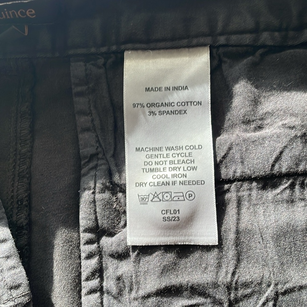 Quince Black Cotton Travel Straight Leg Pants Size 31 NWT - Picture 6 of 7